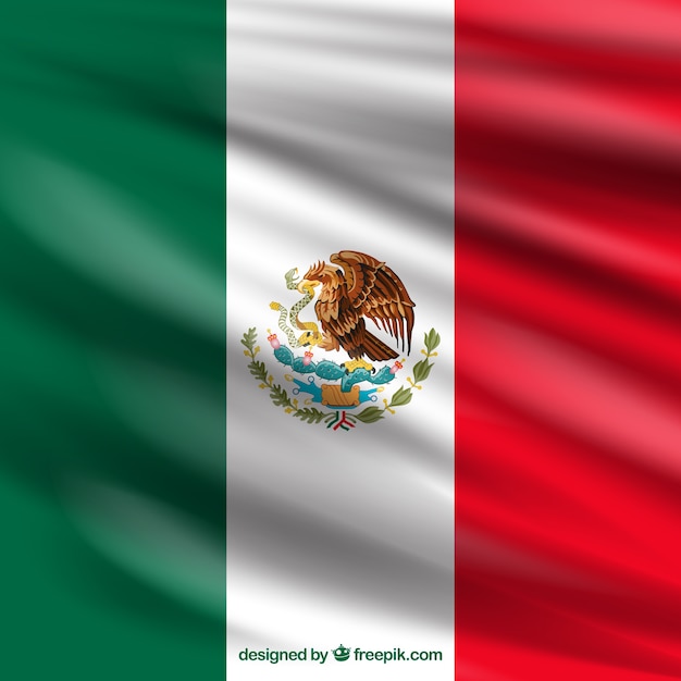 Realistic mexican flag background