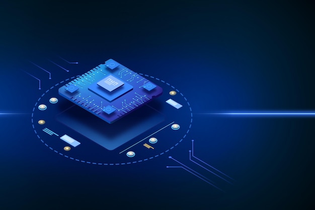 Realistic microchip processor background