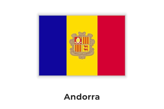 The Realistic National Flag of Andorra