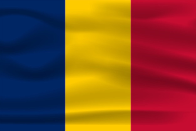 The Realistic National Flag of Chad