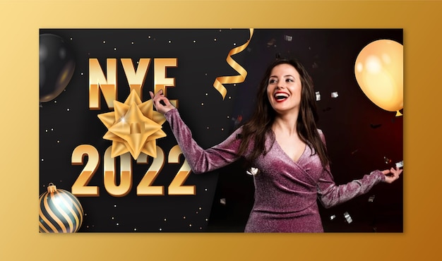 Realistic new year youtube thumbnail