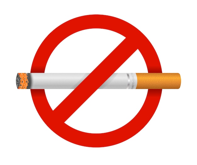 Realistic no smoking sign print ready vector