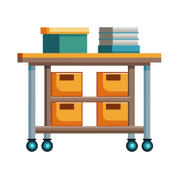 Realistic Office and Home Furniture Vector Illustration