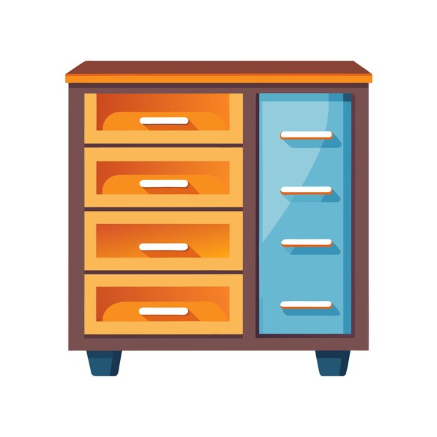 Realistic Office and Home Furniture Vector Illustration