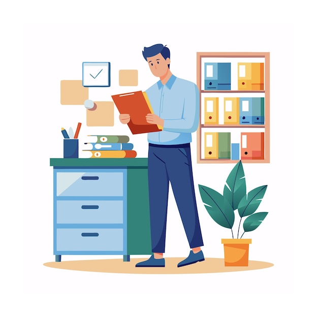 Vector realistic office moments vector illustration concepts