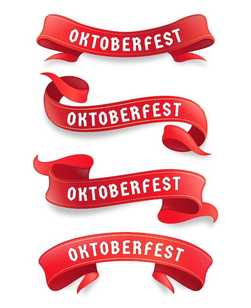 Realistic oktoberfest ribbons set