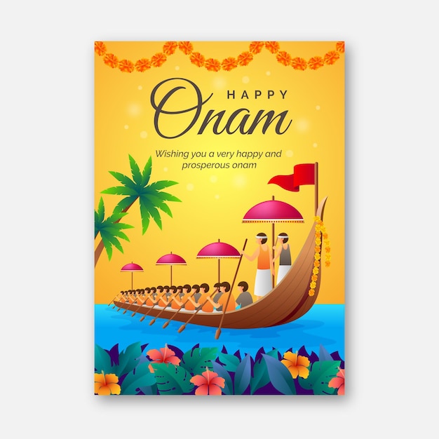 Realistic onam poster template