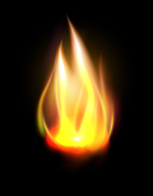 Realistic orange flame  element