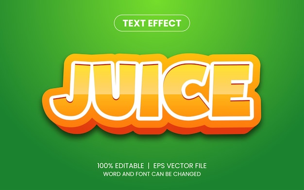 Realistic orange juice editable text effect template