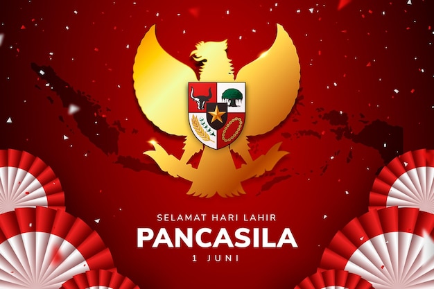 Realistic pancasila day illustration