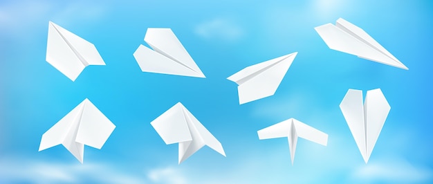 Realistic paper plane collection