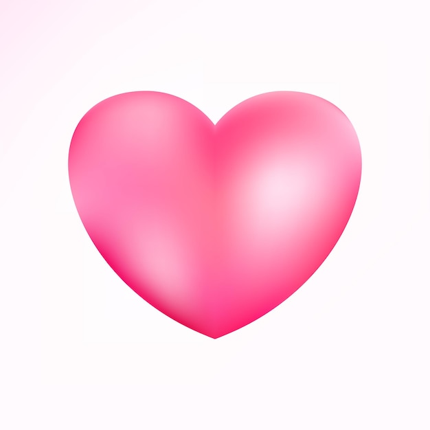 Realistic pink heart icon d heart shape vector illustration eps