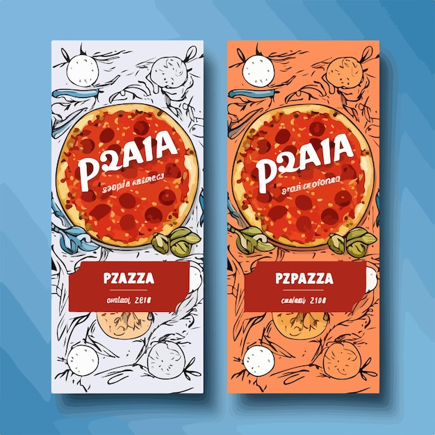 Vector realistic pizza flyer templates for delicious promotions