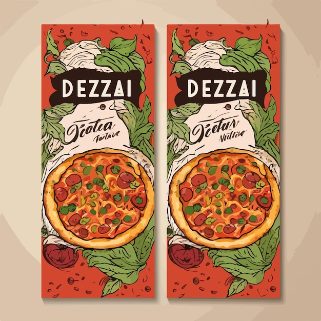 Vector realistic pizza flyer templates for delicious promotions