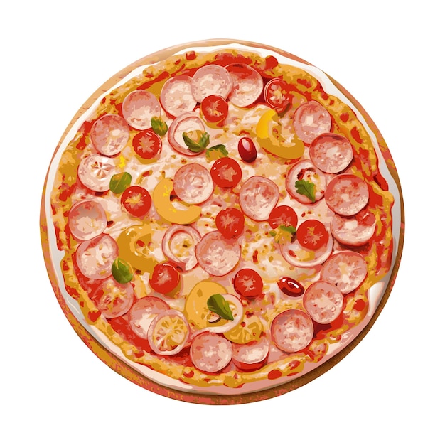 Vector realistic pizza vector illustration concept