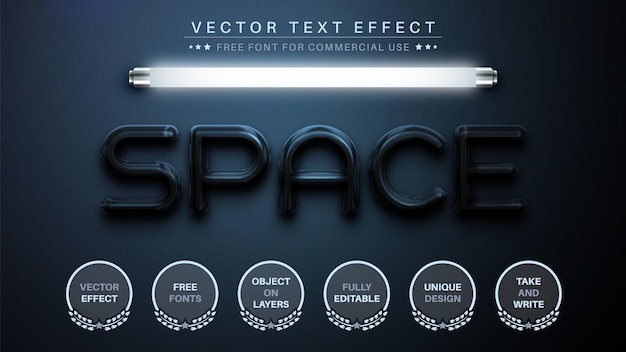 Realistic plastic edit text effect editable font style