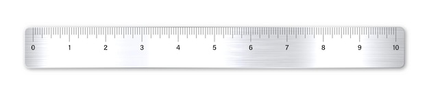 Vector realistic plastic ruler with measurement scale and divisions measure marks school ruler centimeter and inch scale for length measuring office supplies vector illustration