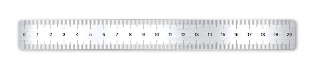 Realistic plastic ruler with measurement scale and divisions measure marks School ruler centimeter and inch scale for length measuring Office supplies Vector illustration