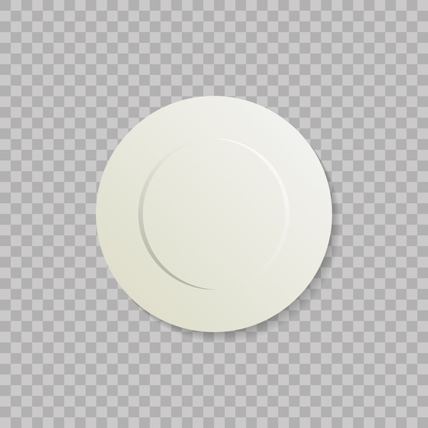 Realistic plate on transparent background