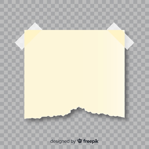 Realistic post note on transparent background