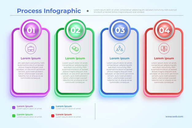 Realistic process infographic template