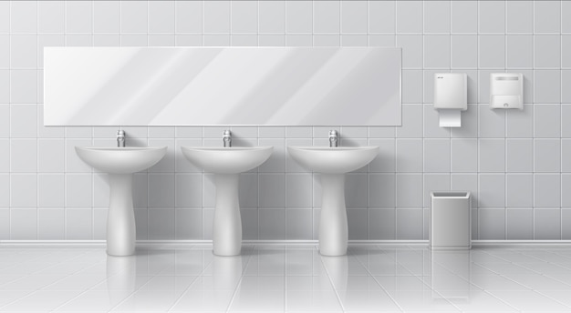 Vector realistic public toilet illustration