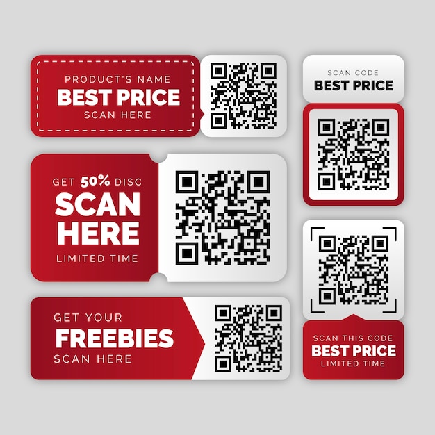 Vector realistic qr code collection illustration