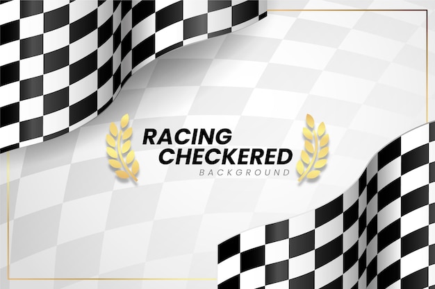 Realistic racing checkered flag background