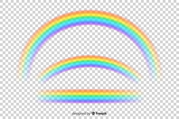 Realistic rainbow on transparent background