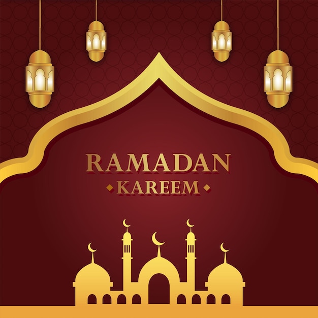 Realistic ramadan kareem background template