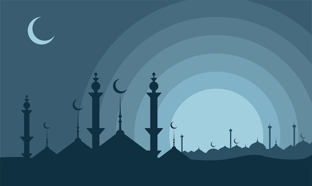 Realistic ramadan kareem flat eid alfitr illustration mubarak wallpaper hari raya aidilfitri vector