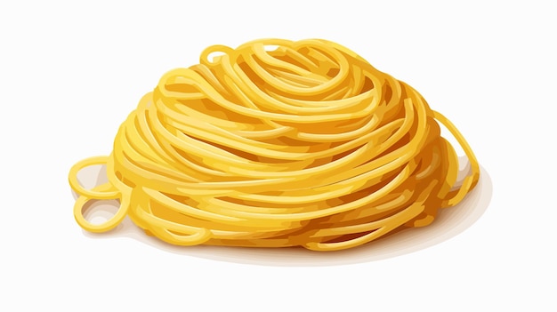 Realistic Raw Spaghetti Pasta on White Background