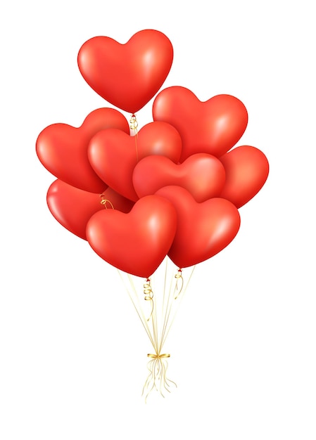 Realistic red balloons