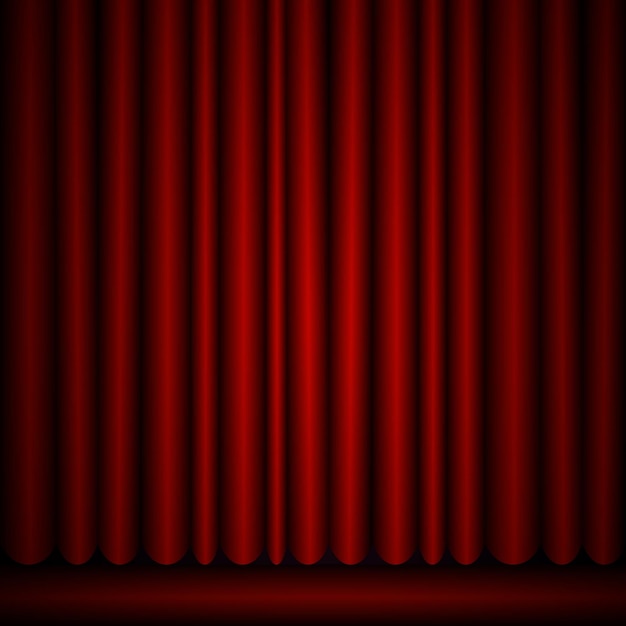 realistic red curtain background vector