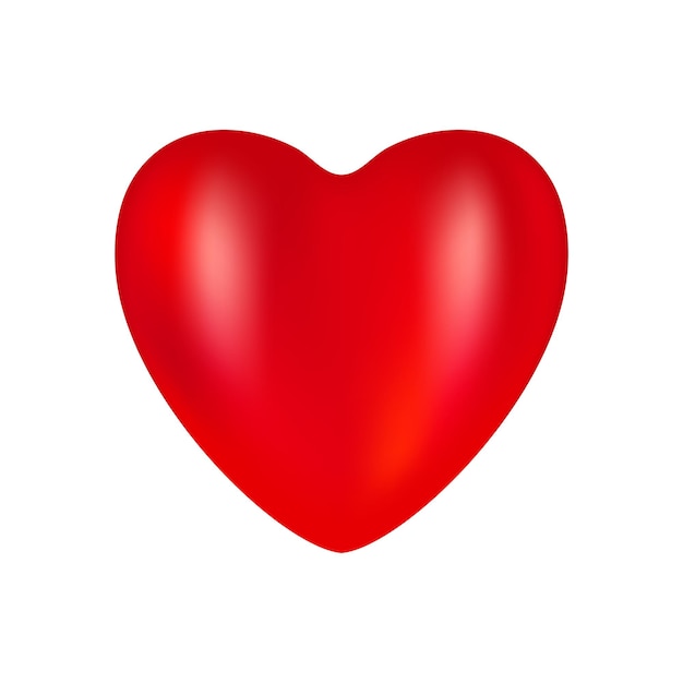 Realistic red heart icon d heart shape vector illustration eps