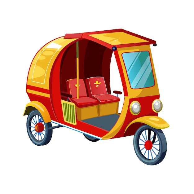 Vector realistic rikshaw vector illustration concept