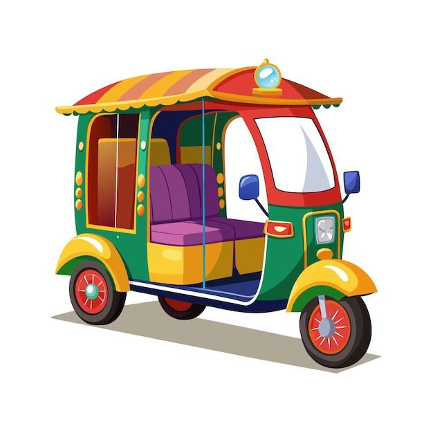 Vector realistic rikshaw vector illustration concept