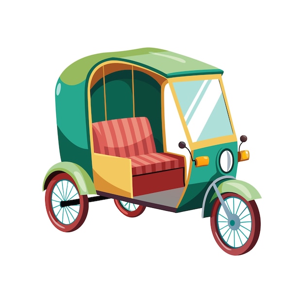 Vector realistic rikshaw vector illustration concept