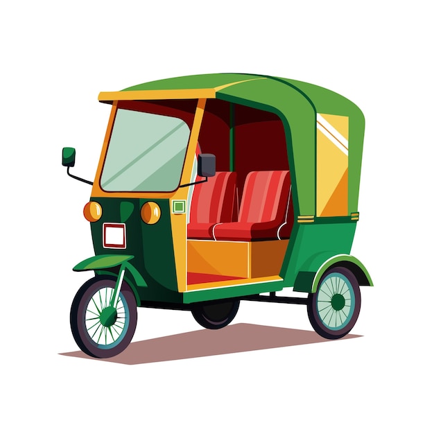 Vector realistic rikshaw vector illustration concept