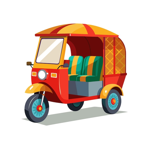 Vector realistic rikshaw vector illustration concept