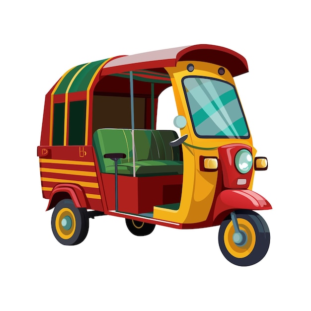 Vector realistic rikshaw vector illustration concept