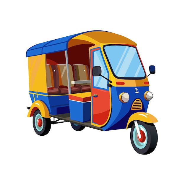 Vector realistic rikshaw vector illustration concept