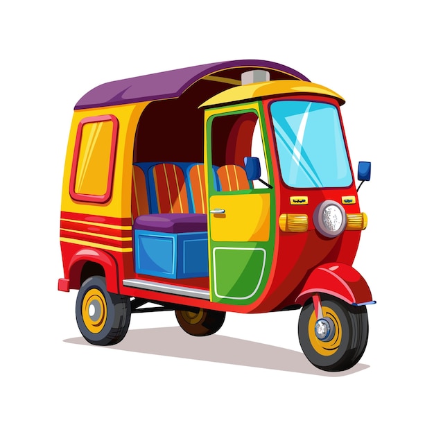 Vector realistic rikshaw vector illustration concept