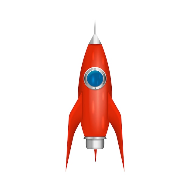 Realistic rocket isolated on transparent background Vector illustration