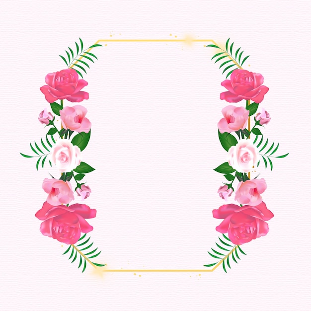 Realistic rose day frame illustration