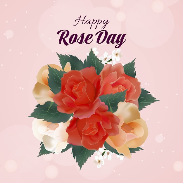 Realistic rose day illustration