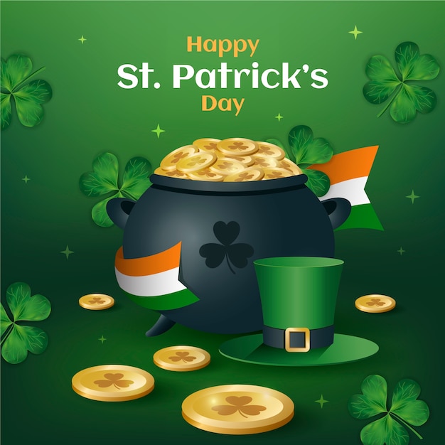 Vector realistic saint patrick's day celebration illustration