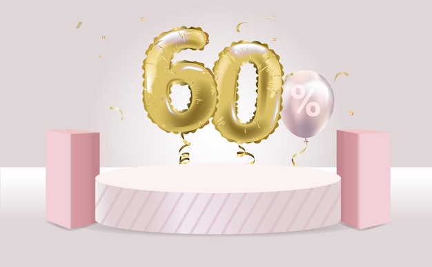 Realistic sale background with balloons