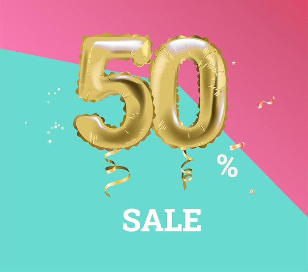 Realistic sale background with balloons