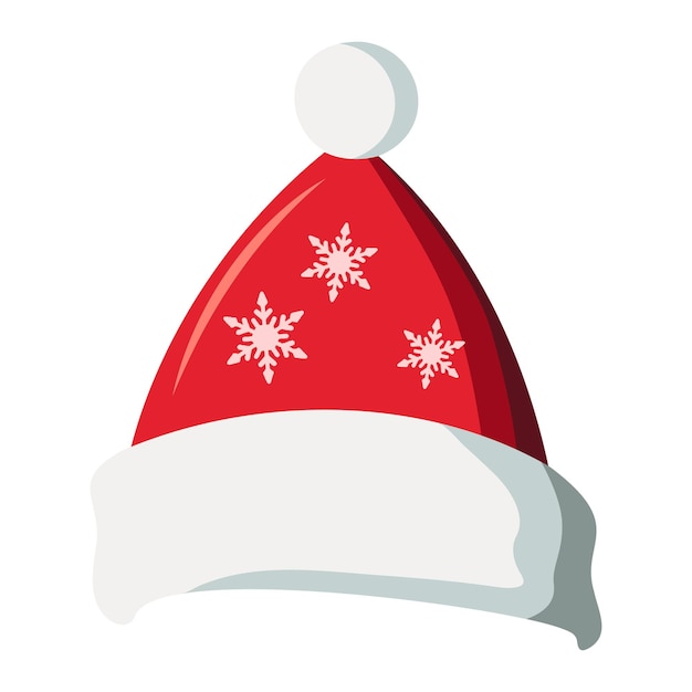 Realistic Santa Claus hat holiday cap to xmas illustration New Year red hat